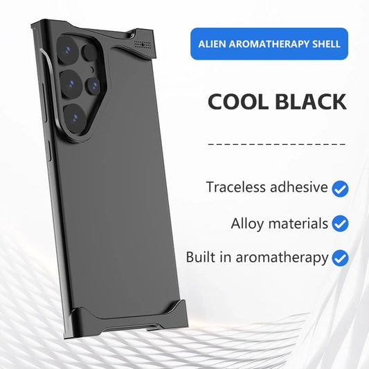 Irregular Metal Bumper Phone Case For Samsung Galaxy S25 S24 S23 S21 Ultra Plus Aluminum Cooling Shockproof Cover For S25Ultra