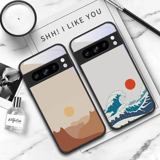 Richu Mountain For Google Pixel 8 P Ixel 7 Pi Xel 7A Pix El 8A G Oogle 9 9A 9Pro Pixe L 9Pr O XL Black Glass Phone Case
