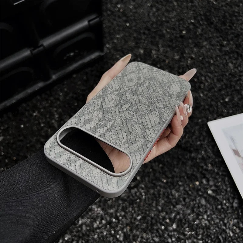 Luxury Business Black Grey Snake Pattern PU Leather Phone Case for Google Pixel 9 10 Pro XL 9Pro 9A Soft Silicon Back Cover