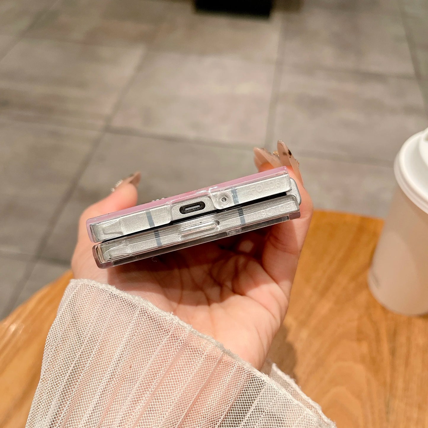 Laser Shell Pattern Flower Cases For Samsung Galaxy Z Fold 6 Glitter Cover For Samsung Z Fold 5 zfold4 zfold3 Hard Back Shell