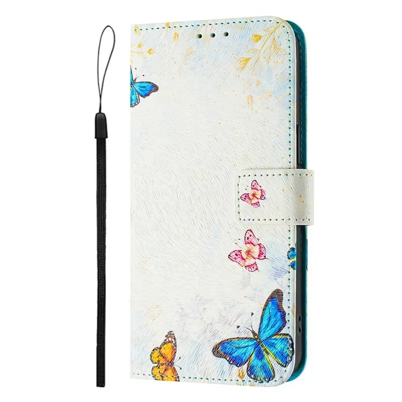 5G Leather Phone Case For Motorola MOTO G 5G 2025 MotoG Stylus 2024 2023 2022 2021 Flip Cover Wallet Magnetic Painted Cases Bear