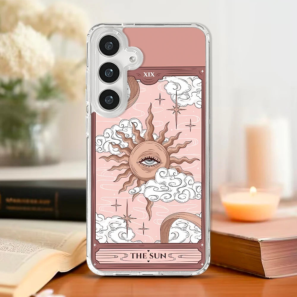 Retro Tarot Sun Moon Stars Magnetic Phone Case for Samsung Galaxy S25 Ultra S24 FE S22 S23 Plus A55 A56 A36 A16 5G Cover