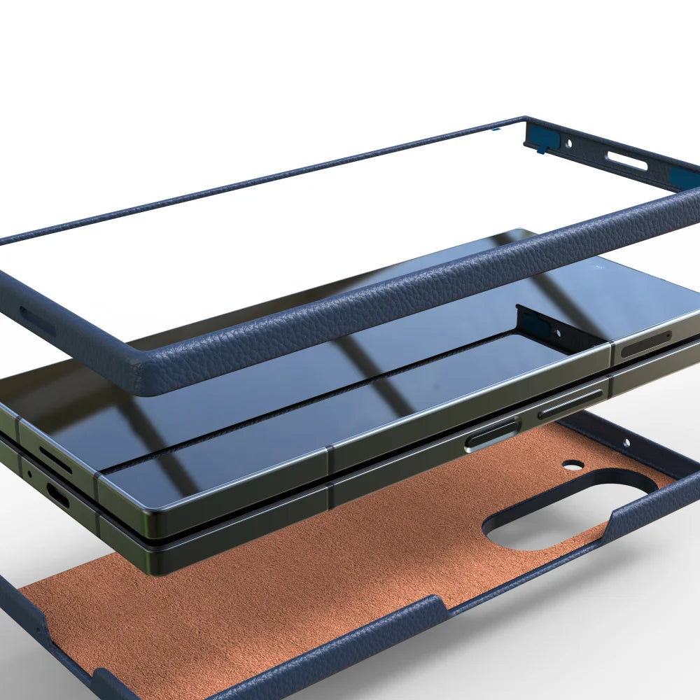 For Samsung Galaxy ZFold 6 ZFold6 Case Z Fold6 SkinFriendly leather phone case shockproof Luxury feeling Solid color Full Cover