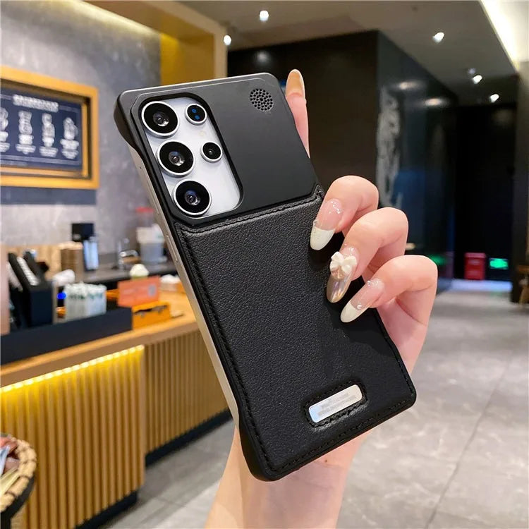 New Fragrance PU Leather Case for Samsung Galaxy S25 Ultra S24 Ultra Frameless Slim Shockproof Cover for Samsung S22 S23 Ultra