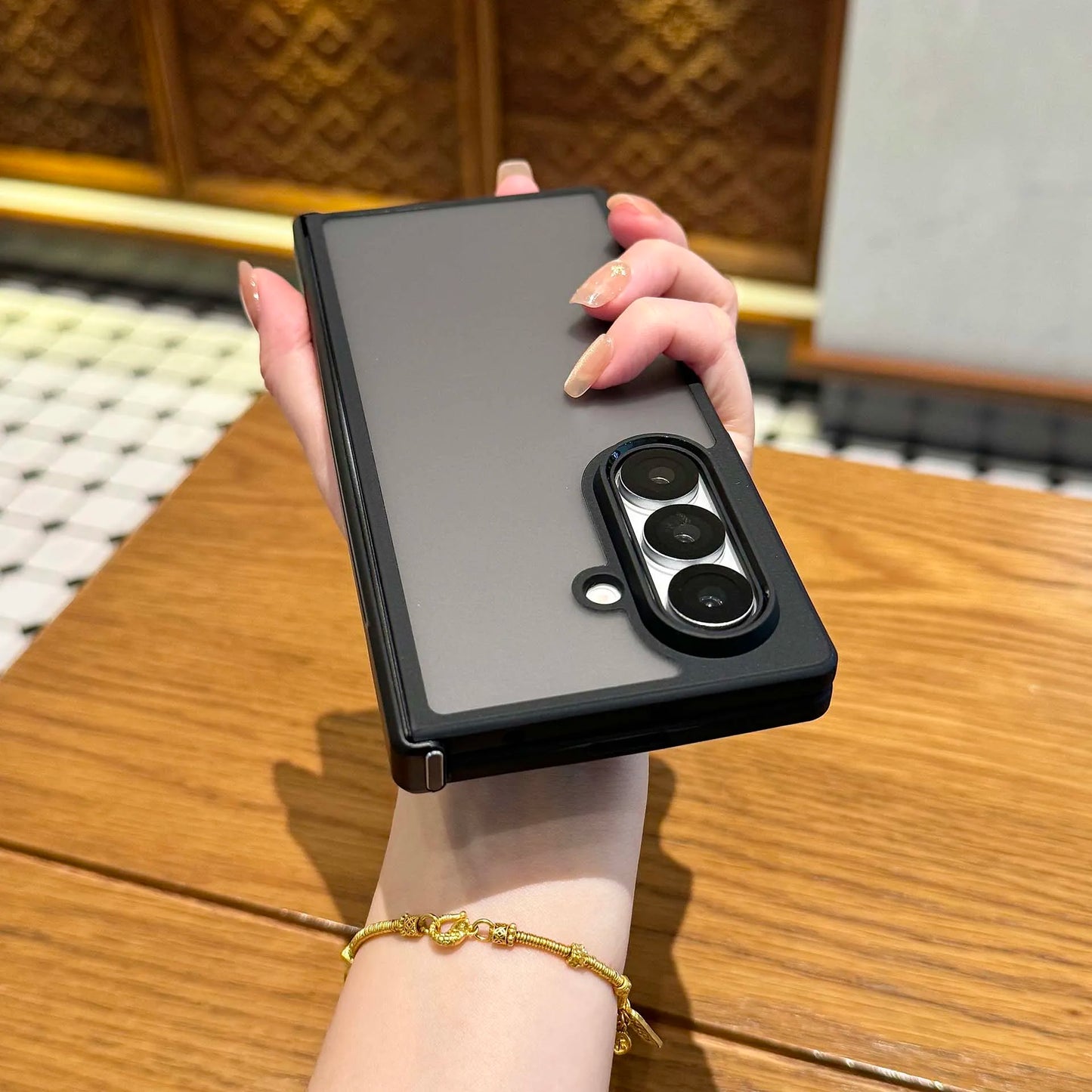 For Samsung Galaxy Z Fold 7 Case Matte Skin Friendly Transparent Hinge Folding Shockproof Protective PC Cover Accessories Funda