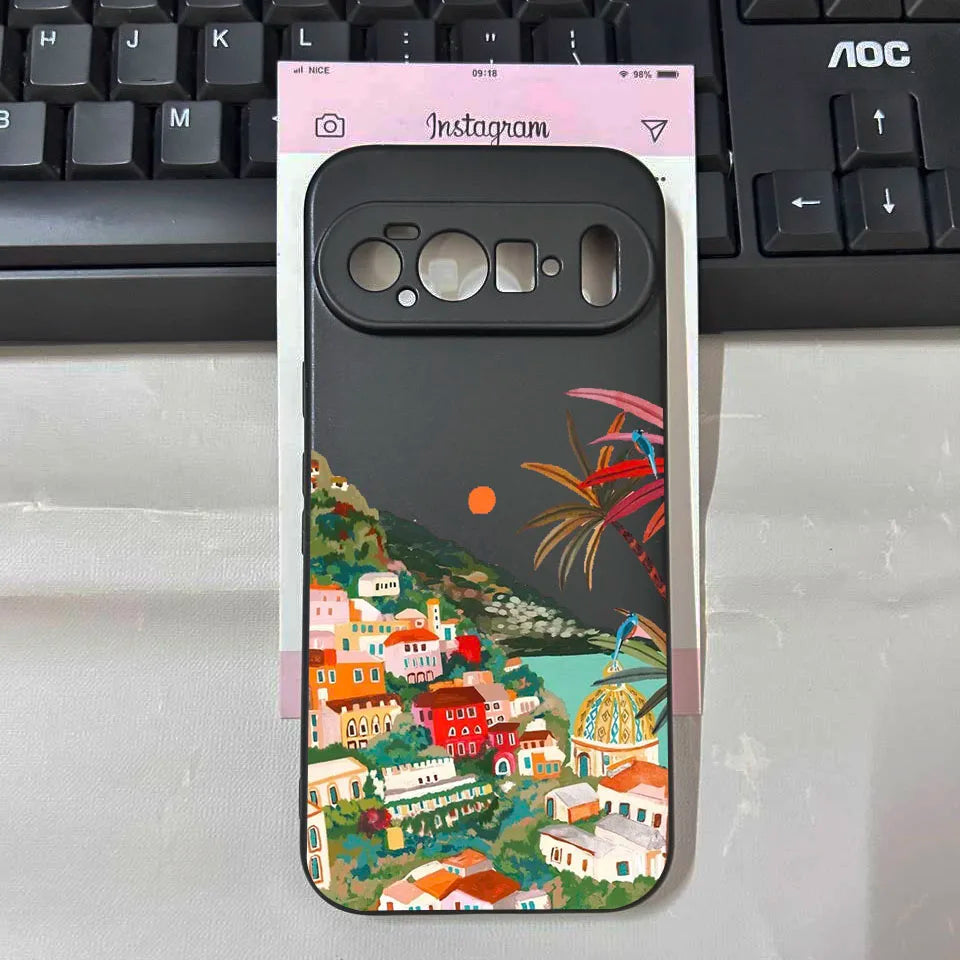 For Pixel 10Pro Japan Anime Mount Fuji Landscape Phone Case For Google Pixel 10 Pro XL 9 8 7 6 Pro 8A 7A Scenery Soft Back Cover
