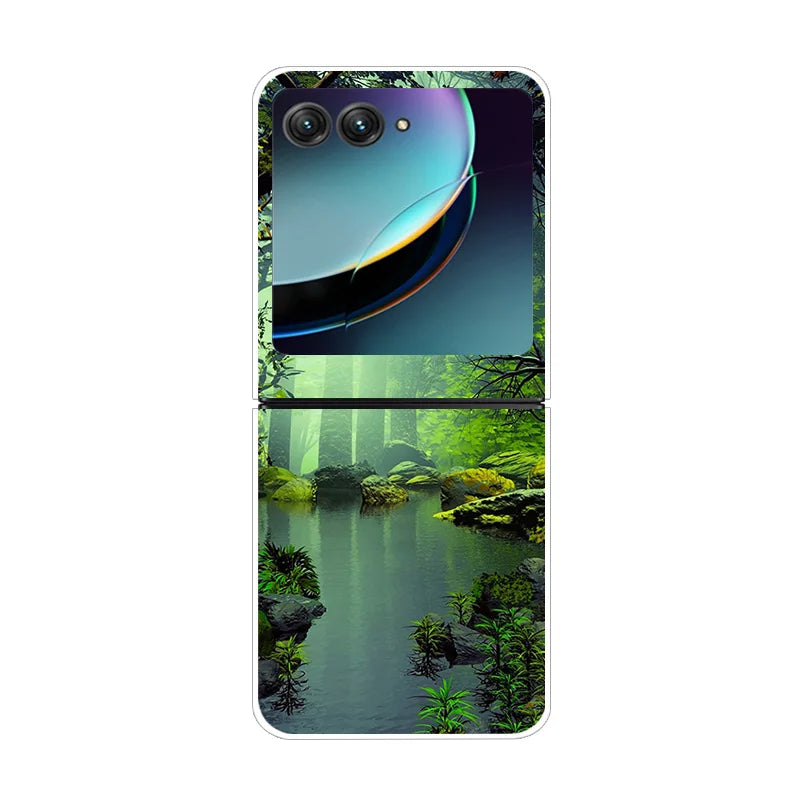 For Moto Razr40 Ultra 5G Case Plastic Wolf Lion Marble PC Hard Back Covers for Motorola Razr 40 Ultra Razr+ Razr4 2023 Capa