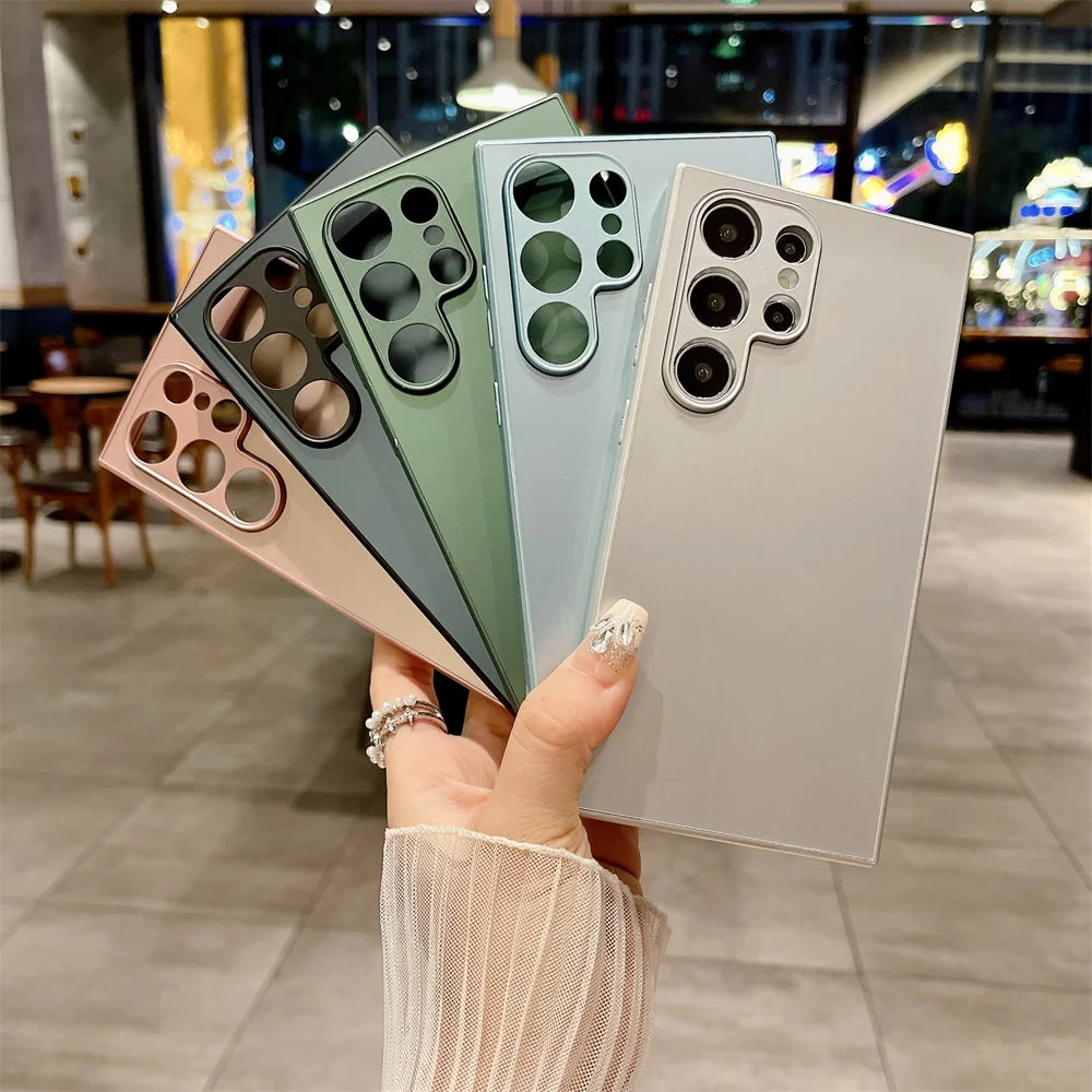 Luxury Matte Case For Samsung Galaxy S25 S24 S23 S22 S21 Plus FE Ultra Note 20 A55 A54 A53 A73 Shockproof AG Frosted Hard Cover