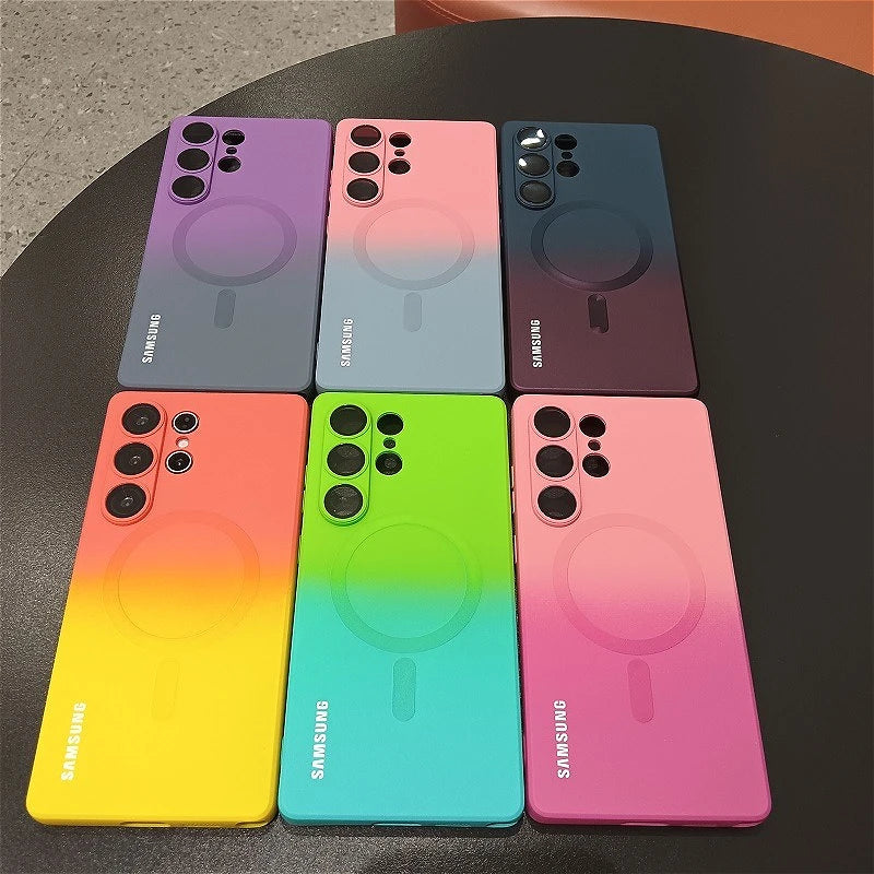 Comes With Lens Film Gradient Color Case For Samsung Galaxy S25 S24 S23 S22 S21 S20 Ultra Plus S21 S20 FE Soft Silicone Cover