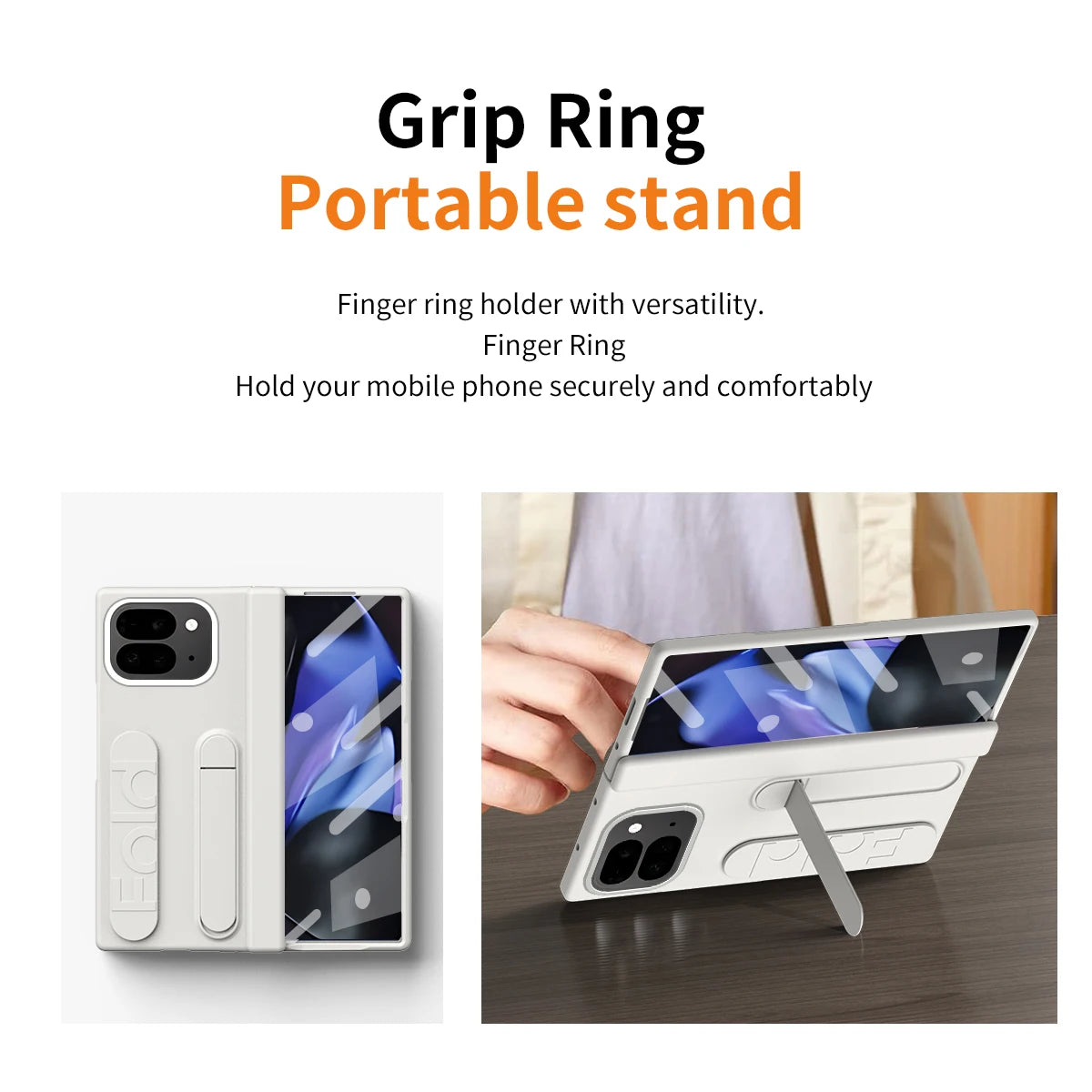 For Google Pixel 9 Pro Fold Swivel 180° Folding Wristband * Stand * Hinge 3-in-1 Full Lens Protection Drop Resistant Phone Case