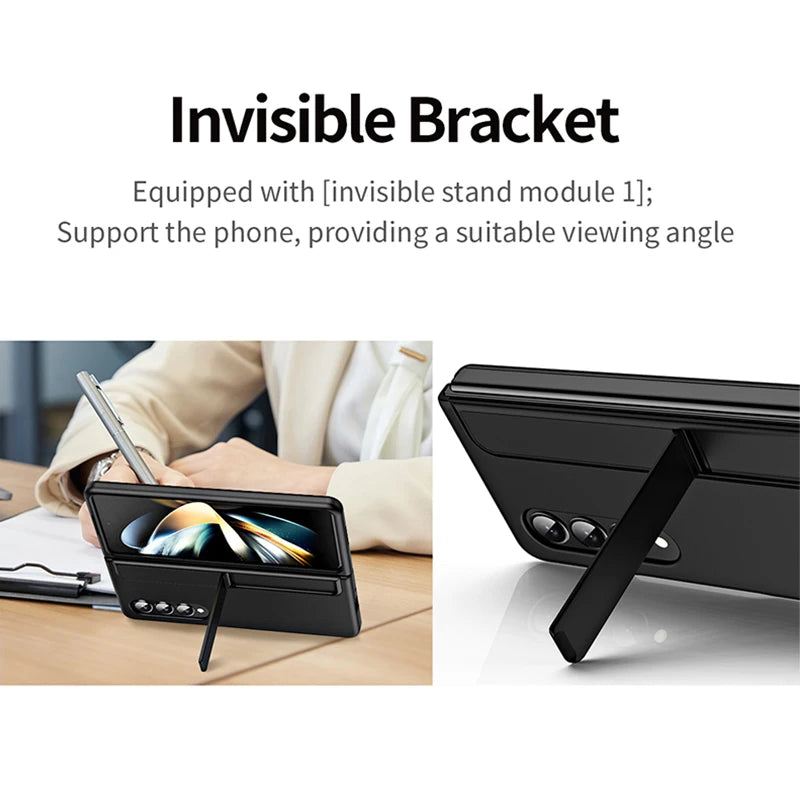 For Samsung Galaxy Z Fold6 Case With S Pen Stand Cover PC Full Protective Bracket Case With Touch Pen For Galaxy Z Fold 6 5 4 3