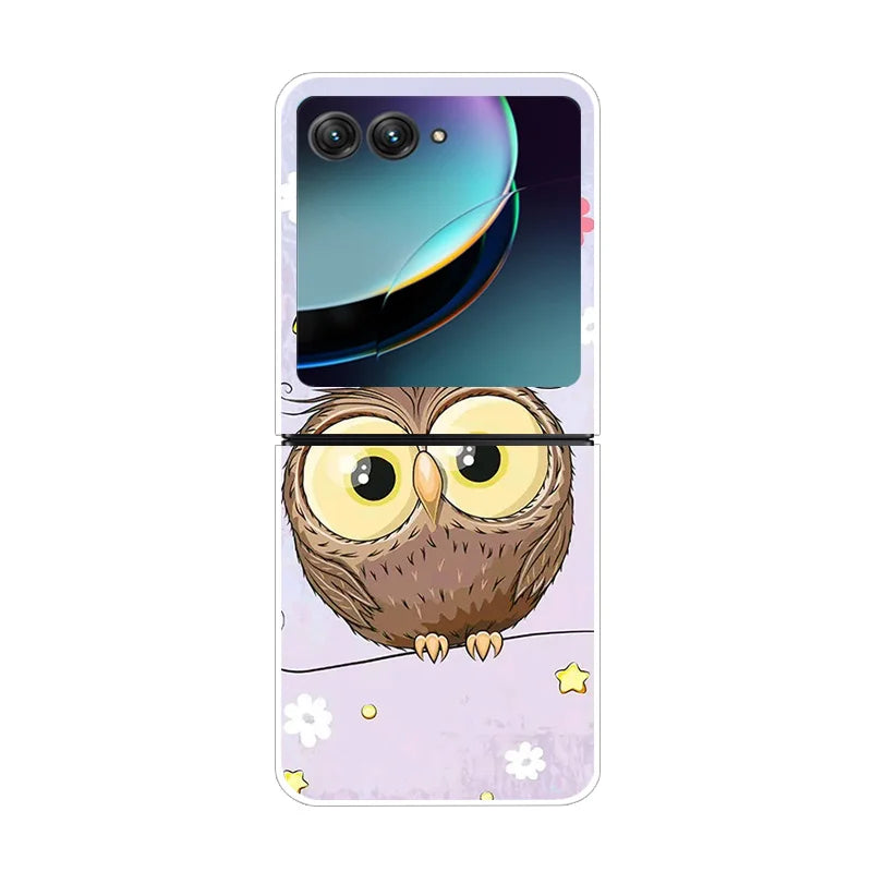 For Moto Razr40 Ultra 5G Case Plastic Wolf Lion Marble PC Hard Back Covers for Motorola Razr 40 Ultra Razr+ Razr4 2023 Capa