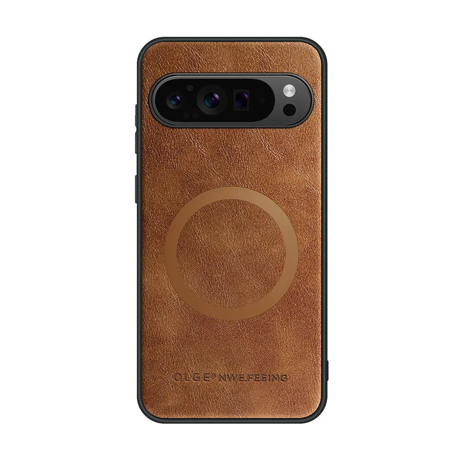 Magnetic Case For Google Pixel 10 9 8 11Pro XL 10A 9A 8A For Magsafe Wireless Charge Leather Protective Shockproof Phone Case
