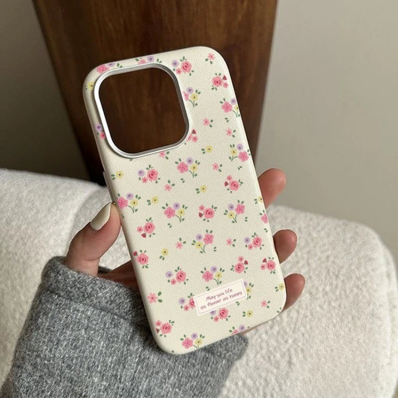 For Samsung Galaxy A26 S25 S24 S23 Plus Ultra FE S25+ S24+ S23+ Phone Case Elegant Spring Leather Cute Flower Soft Cover