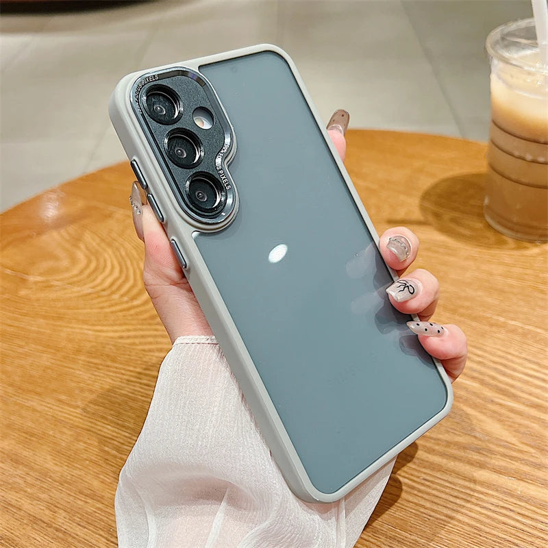 Transparent With Full Lens Protection Case For Samsung Galaxy S25 S24 S23 FE Plus Ultra A16 A06 A55 A54 A35 A25 A15 A14 A13 4G5G