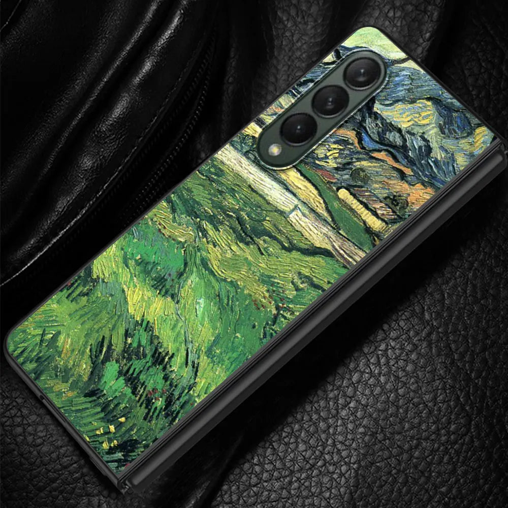 Van Gogh Cases for Samsung Galaxy ZFold4 Z Fold5 ZFold6 5G Z Fold4 Z Fold3 Protection Capa Shockproof Cover Black