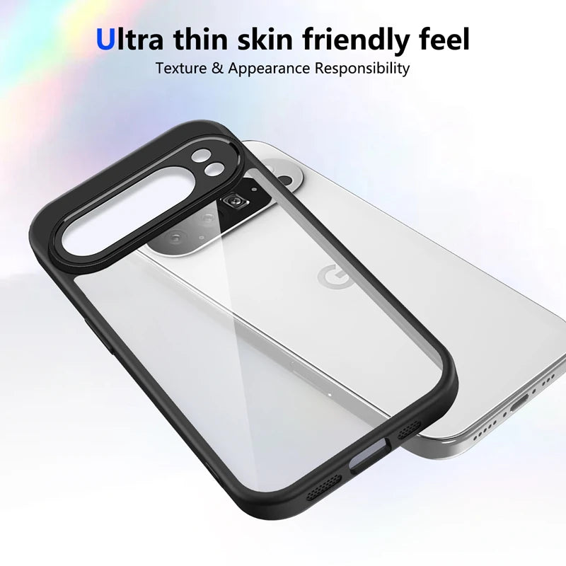 For Google Pixel 9A Transparent Silicone Case For Google Pixel 10 Pixel10 Pro XL PC Back TPU Bumper Shockproof Clear Phone Cover