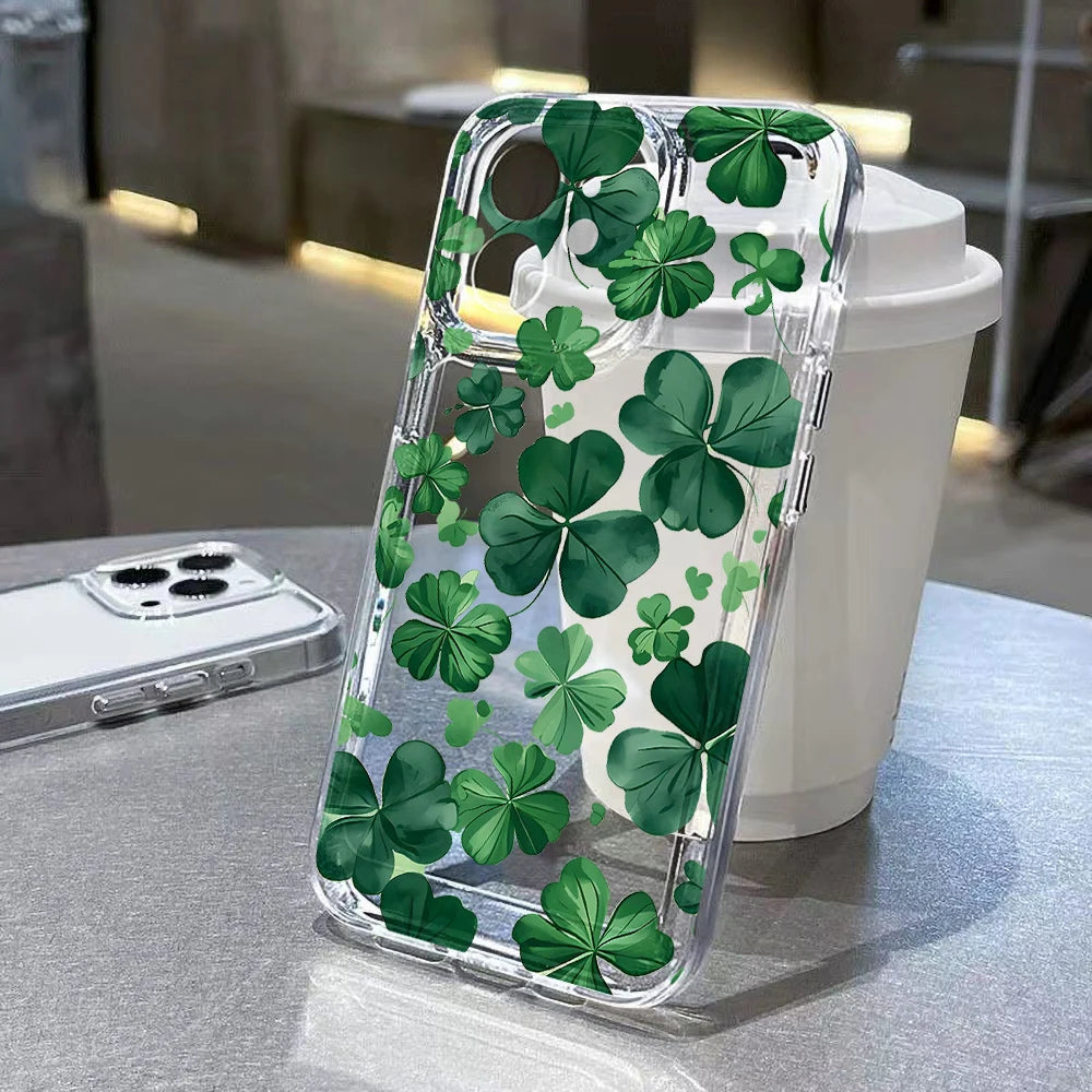 New Summer Leaves Clear Phone Case For Samsung Galaxy S25 Ultra S24 FE A56 A36 5G A55 A54 A35 A26 A16 A06 S23 S22 S21 Back Cover