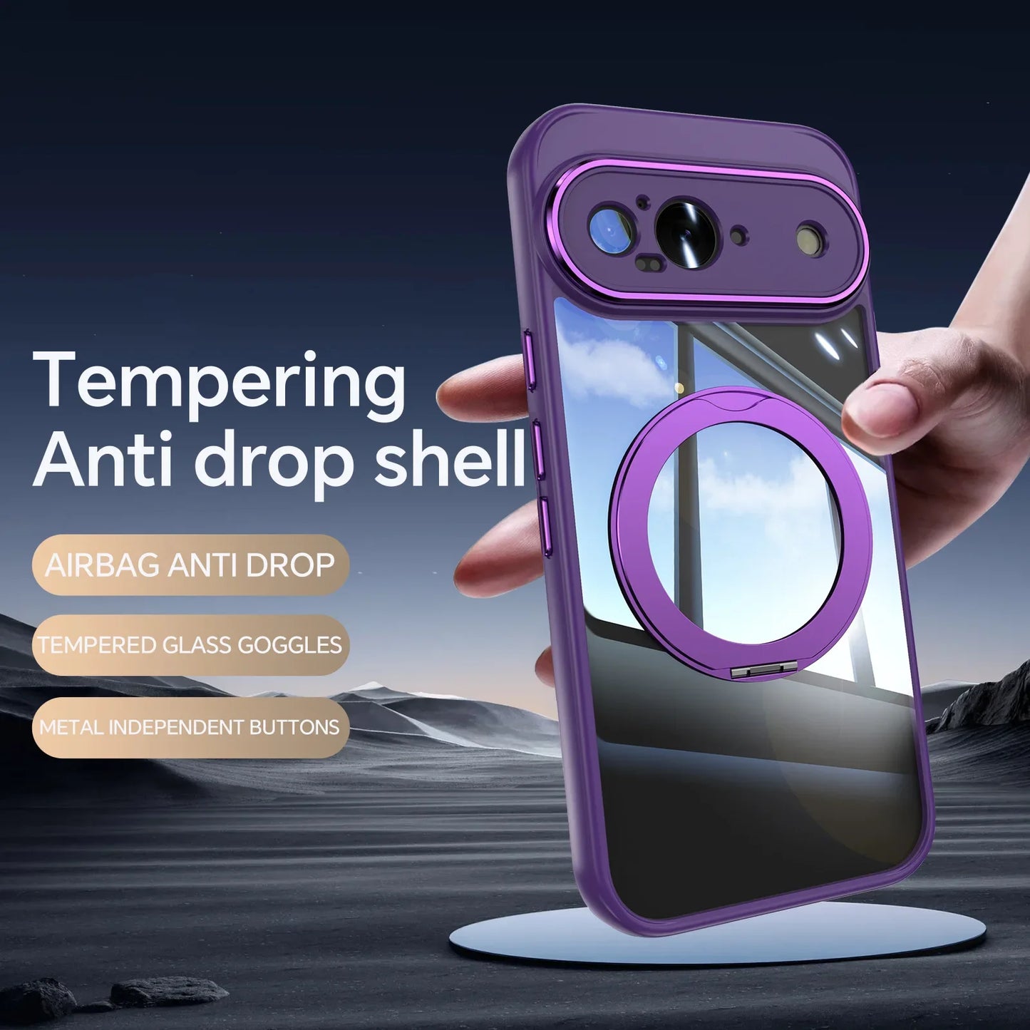 Trendy 360 Degrees Magnetic Rotating Bracket Phone Case for Google Pixel 10 9 8 Pro XL 8A 9A Drop Proof Protective Mobile Cover