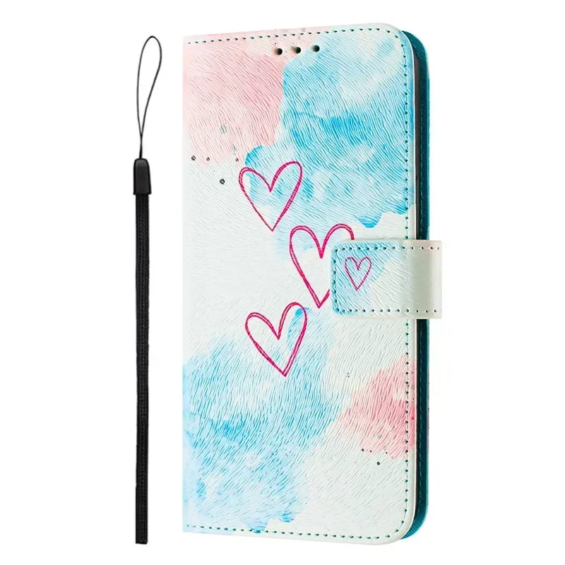 5G Leather Phone Case For Motorola MOTO G 5G 2025 MotoG Stylus 2024 2023 2022 2021 Flip Cover Wallet Magnetic Painted Cases Bear