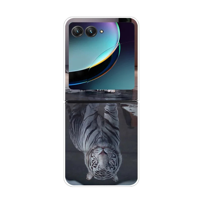 For Motorola Razr 40 Ultra Phone Case Flower Painted Clear Plastic PC Hard Back Cover For Moto Razr 40 Ultra Case 40Ultra 6.9"