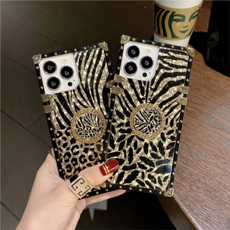 Luxury Phone Case Ring Funda For Moto G Stylus 5G 2024 Motorola G Power 2023 One 5G Ace Play 2022 Pure Women Lanyard Gold Cover