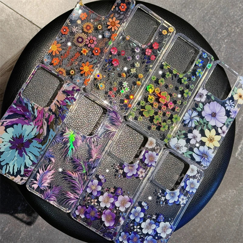 Simple Slim Transparent Cute Flowers Plants Phone Case For Motorola Moto G Stylus 5G 2024 G Play Powet 5G 2025 Soft Clear Cover