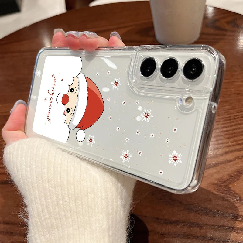 Christmas Pattern Phone Case For Samsung Galaxy A17 A55 A56 A16 A26 A36 A35 A15 S25 Edge S23 S24 Ultra S22 S24 FE Silicone Cover