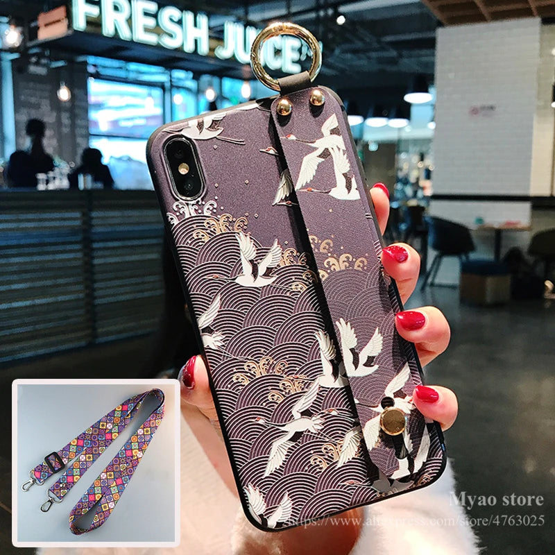 For Moto G55 35 75 15 34 14 84 05 Wrist Strap Case For Motorola Edge 40 50 60 Fusion Neo Pro 60 Stylus Ultra Long Lanyard Cover