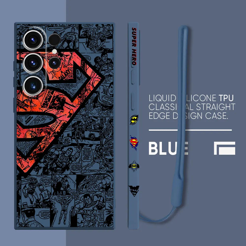 Case for Samsung Galaxy S21 Plus S23 Ultra 5G S20 FE S24 Ultra S22 S22 S-Super-man Comics Soft Cases Shockproof Silicone Cover