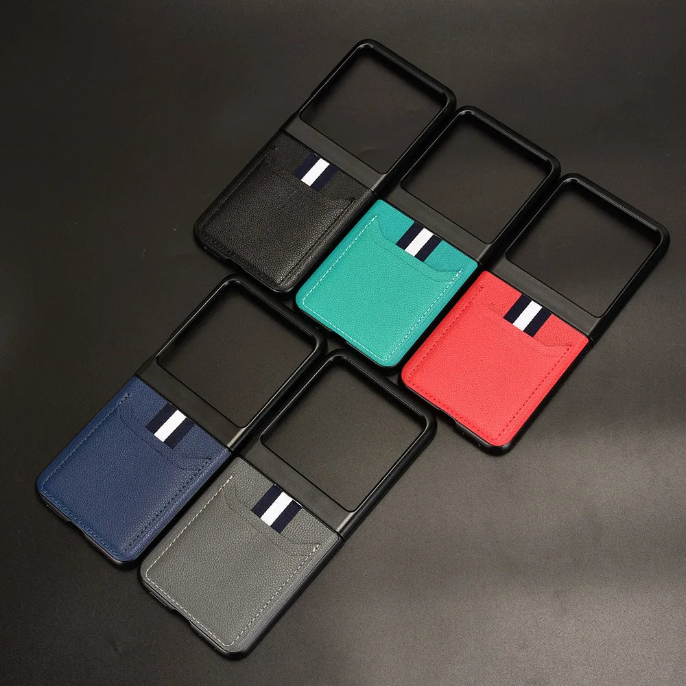 PU Leather Texture Case for Motorola Razr 60 50 Ultra Moto Razr 40 Plus 2024 2023 Cover Card Slots Lightweight Coque Fundas Capa
