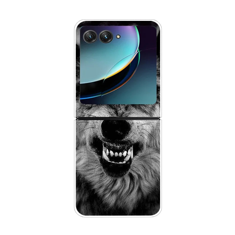 For Motorola Razr 40 Ultra Phone Case Flower Painted Clear Plastic PC Hard Back Cover For Moto Razr 40 Ultra Case 40Ultra 6.9"