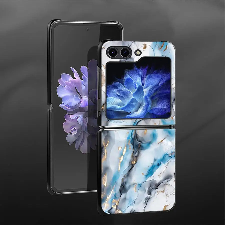 Marble Case for Samsung Galaxy Z Flip 7 6 5 4 3 Flip3 Flip5 Flip7 FE Flip4 Flip6 Back Phone Cover Funda