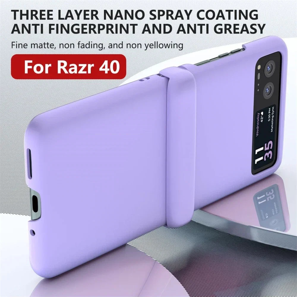 Candy Color Hinge Protective Case For MOTO Razr 50 Ultra Skin Feel Shockproof Flip Cover For MOTO Razr 40 PC Bumper Shell Funda
