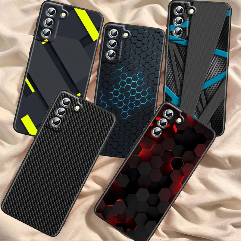 Car Carbon Fibre For Samsung Galaxy S24 S23 S22 S21 S20 FE S10 S10E Plus Ultra Pro Lite 5G Black Back Phone Case