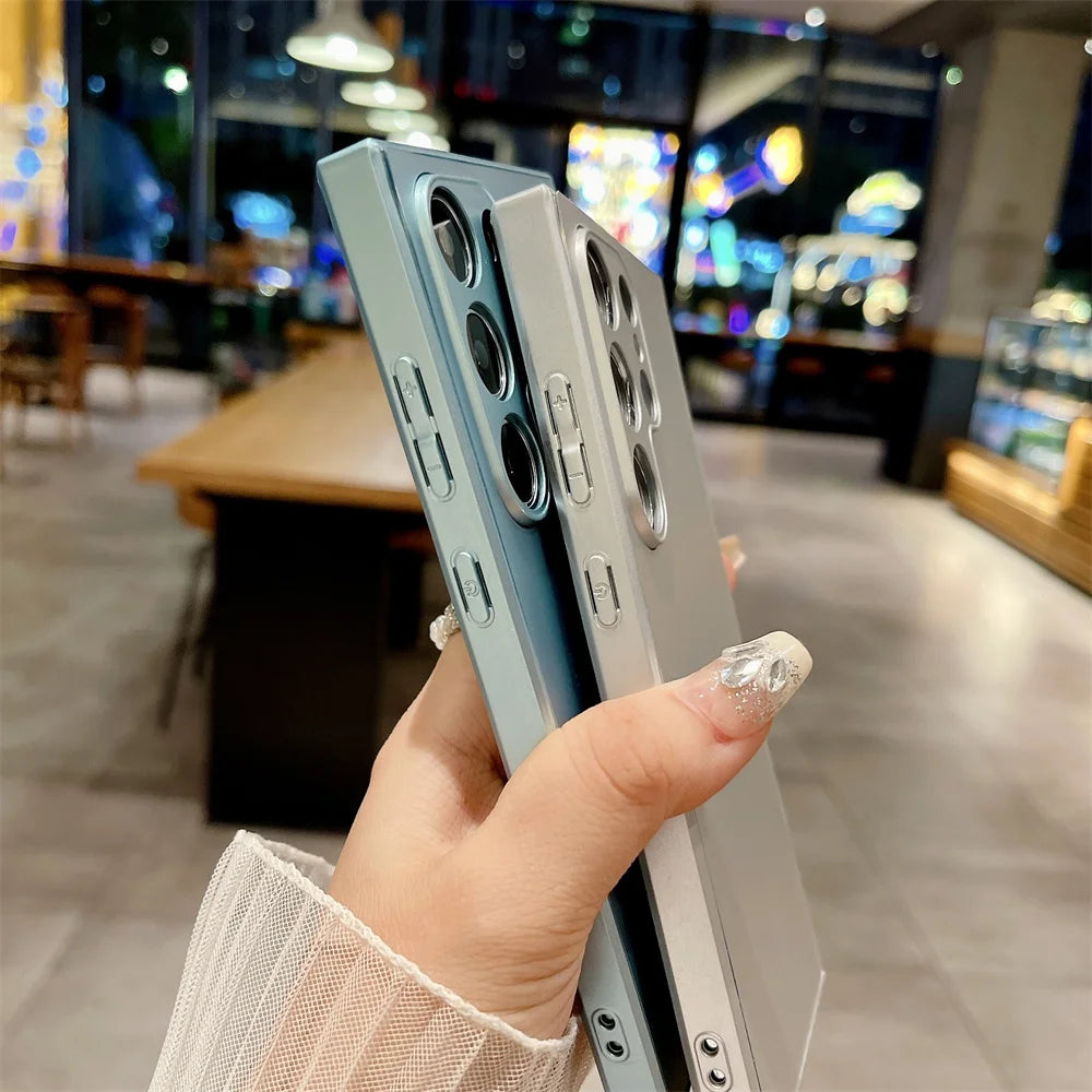 Luxury Matte Case For Samsung Galaxy S25 S24 S23 S22 S21 Plus FE Ultra Note 20 A55 A54 A53 A73 Shockproof AG Frosted Hard Cover