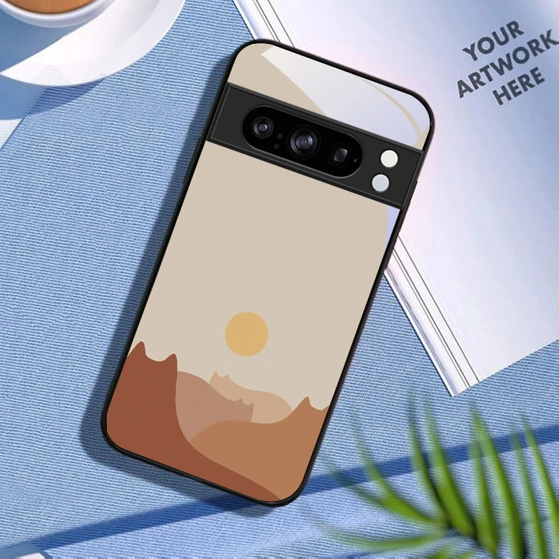 Richu Mountain For Google Pixel 8 P Ixel 7 Pi Xel 7A Pix El 8A G Oogle 9 9A 9Pro Pixe L 9Pr O XL Black Glass Phone Case