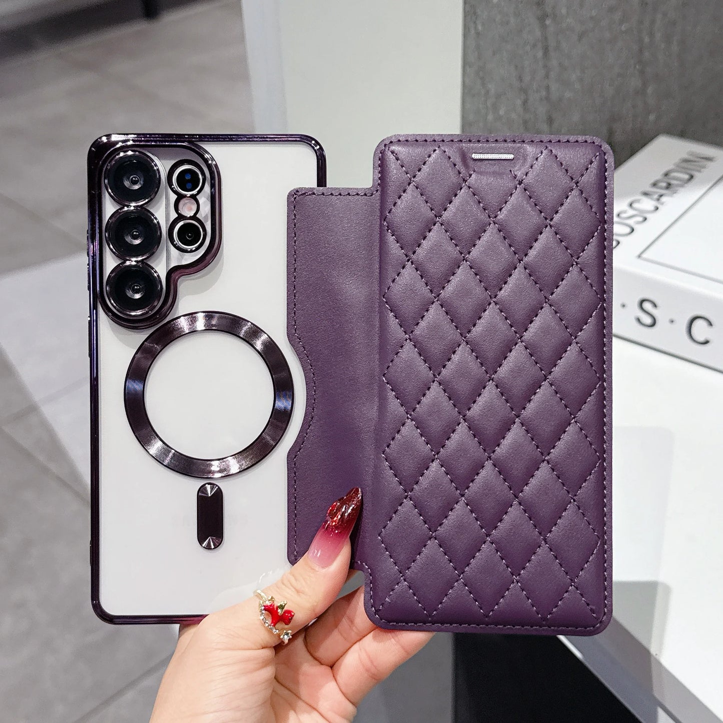 Card Storage Wallet Flip PU Leather Magnetic Case for Samsung Galaxy S26+ S25 S24 S23 FE S22 Ultra Plus A57 A55 Hard Clear Cover