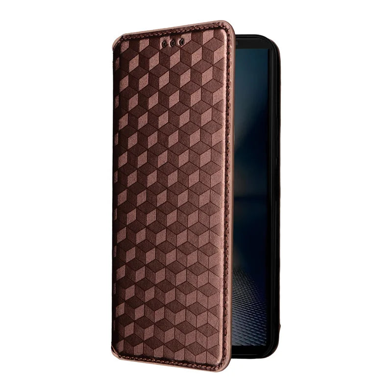 For Google Pixel 10 10 Pro stereoscopic lines flip wallet skin PU case purse For Google Pixel 10 Pro 3D Magnetic Phone Cover