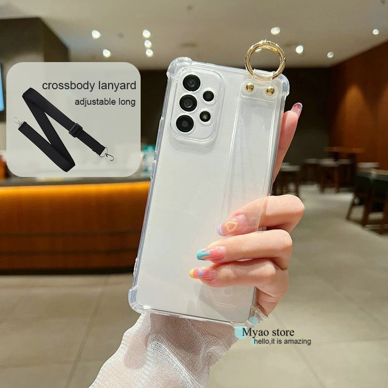 For Moto G55 35 75 15 34 14 84 05 Wrist Strap Case For Motorola Edge 40 50 60 Fusion Neo Pro 60 Stylus Ultra Long Lanyard Cover