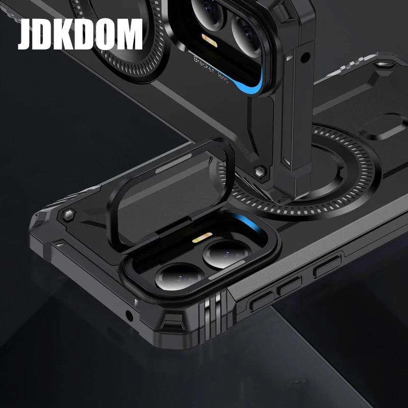 JDKDOM Military Shockproof Bracket Phone Magnetic Case For Motorola G Play G Power 2025 G Stylus 5G 2024 G Pure G 5G 2023 Cover