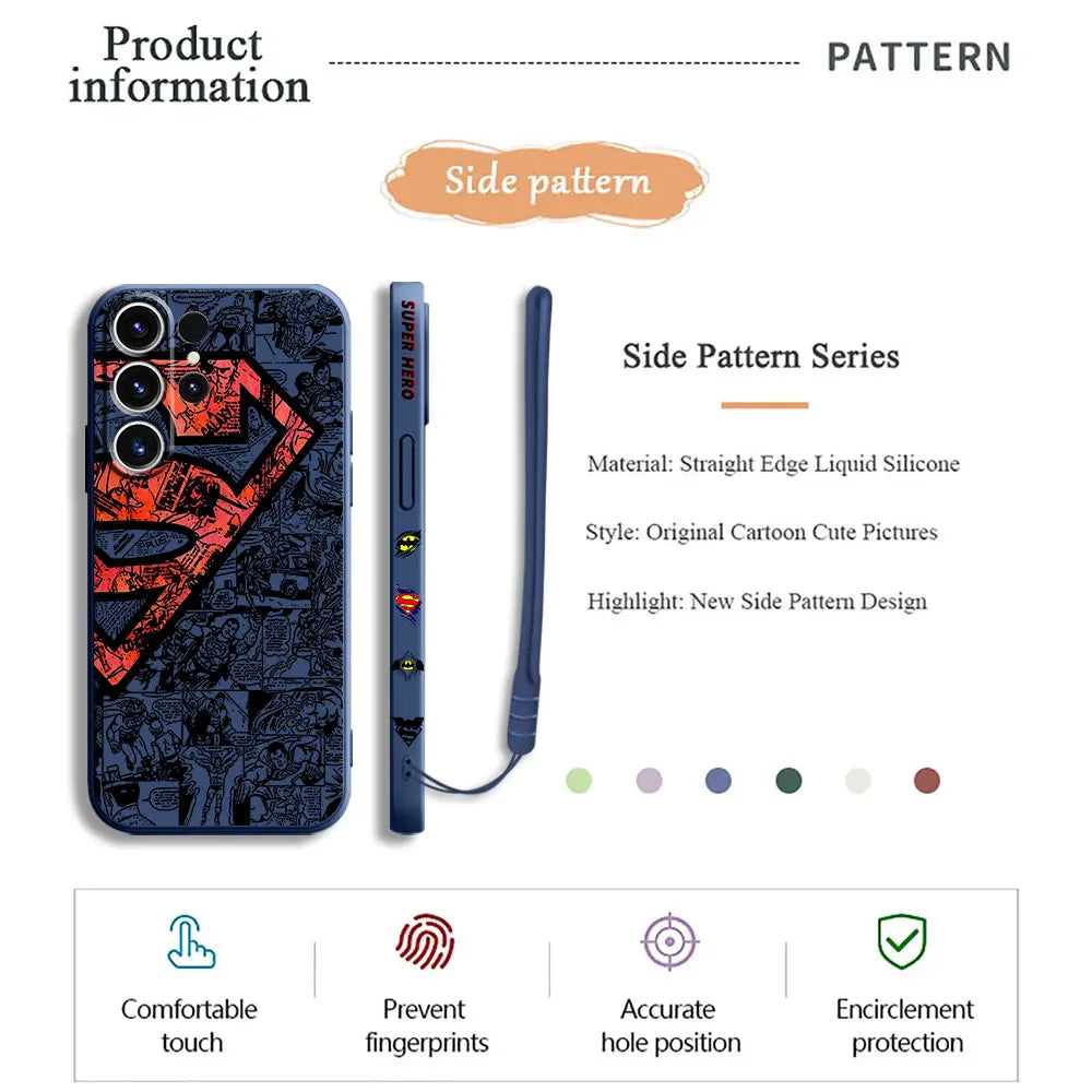Case for Samsung Galaxy S21 Plus S23 Ultra 5G S20 FE S24 Ultra S22 S22 S-Super-man Comics Soft Cases Shockproof Silicone Cover