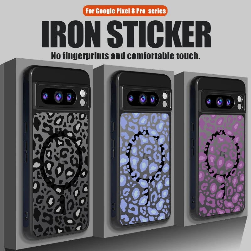 Leopard Print Case For Google Pixel 9 Pro Hybrid TPU+PC Shockproof Rugged Cover Funda For Pixel 9A 8A 7A Pixel 7 8 9 Pro XL Case