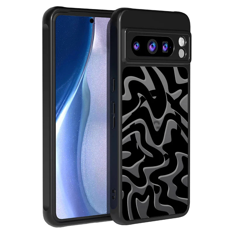 Matte Magnetic Case For Google Pixel 9 8 7 Pro 8A 7A Pixel 9 Pro XL For Magsafe Wireless Charging Curved Stripes Phone Cover