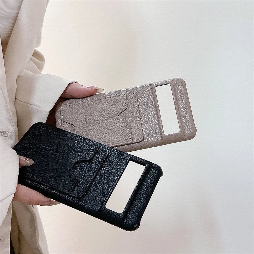 Fashion Leather Litchi Card Slot Bag Holder Phone Case For Google Pixel 9 8 7 6 Pro 7A 6A 8A Colorful Matte Cover For Pixel 9 XL
