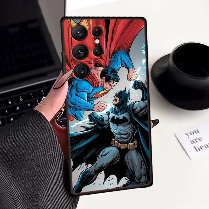 Luxury S-Supermans Comics Cool For Samsung Galaxy S24 S23 S22 S21 S20 FE S10 S10E Plus Ultra Pro Lite 5G Black Funda Phone Case