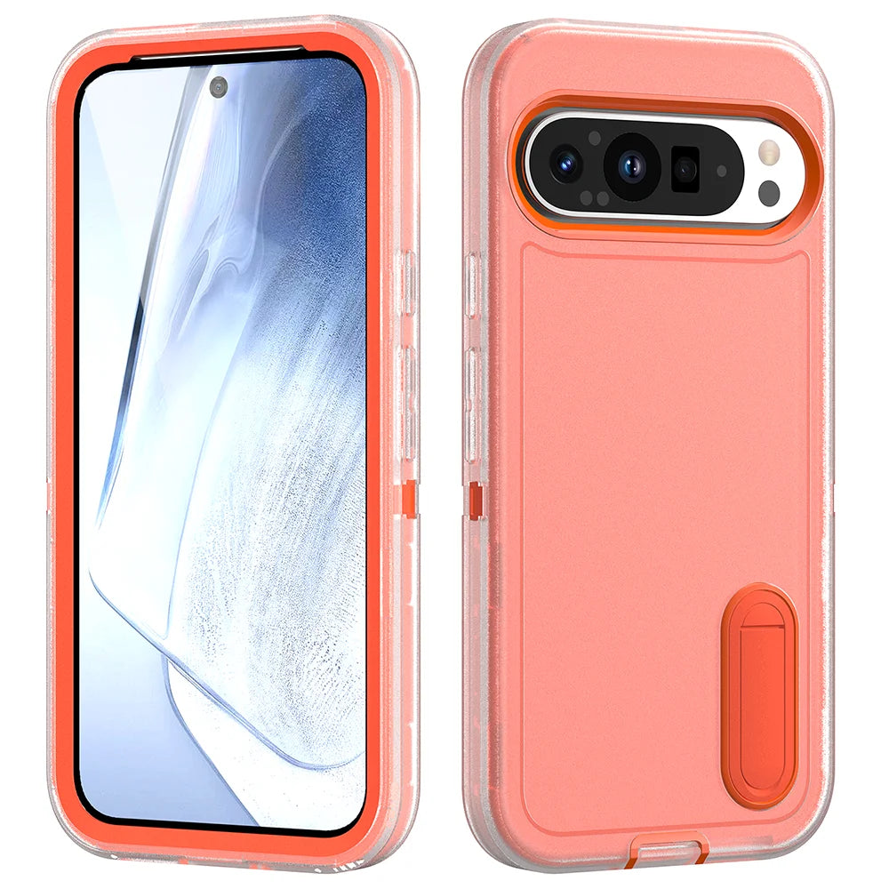 Military Grade Shockproof Cover For Google Pixel 9 Pro XL 3IN1 Anti-Shock Strong Stand Case For Google Pixel 9 Pro Armor Bumper