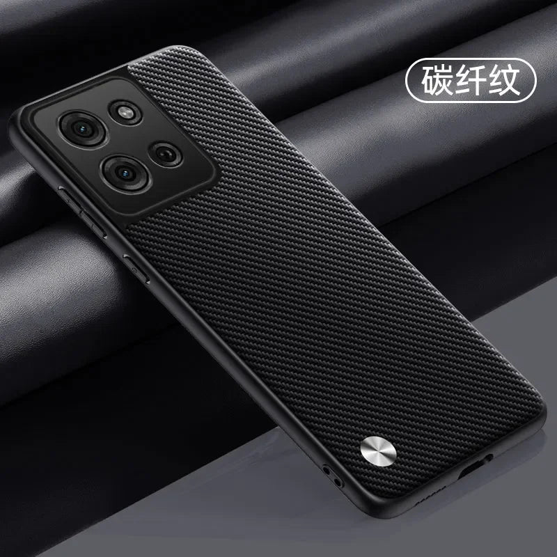 Plain PU Leather Case for Motorola Moto G75 G55 G35 G85 Edge 50 Fusion 40 Neo Silicone Matte Bumper Soft Frame Shockproof Cover