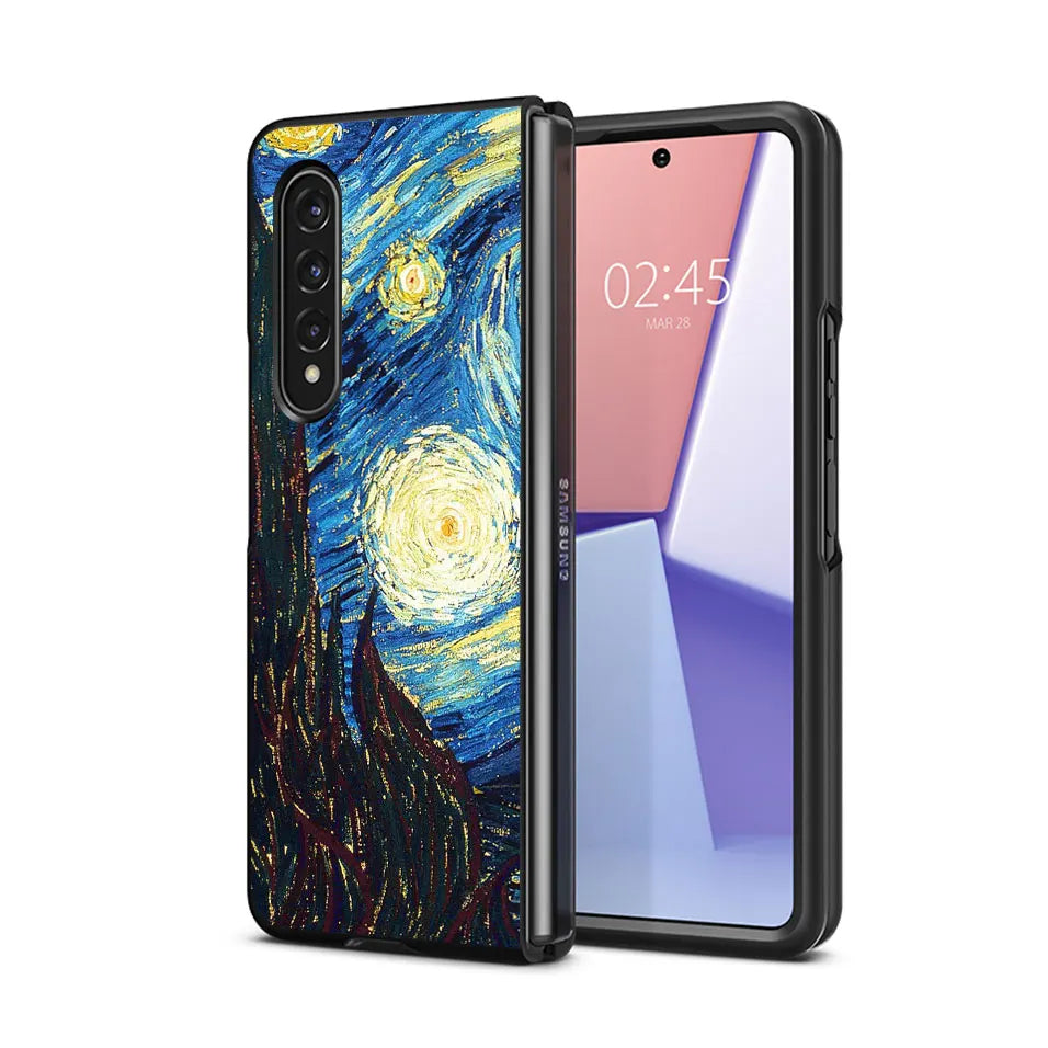Van Gogh Cases for Samsung Galaxy ZFold4 Z Fold5 ZFold6 5G Z Fold4 Z Fold3 Protection Capa Shockproof Cover Black