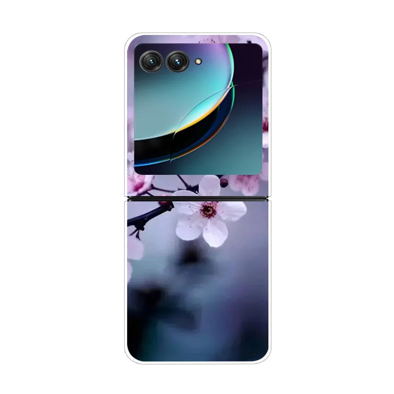For Motorola Razr 40 Ultra Phone Case Flower Painted Clear Plastic PC Hard Back Cover For Moto Razr 40 Ultra Case 40Ultra 6.9"